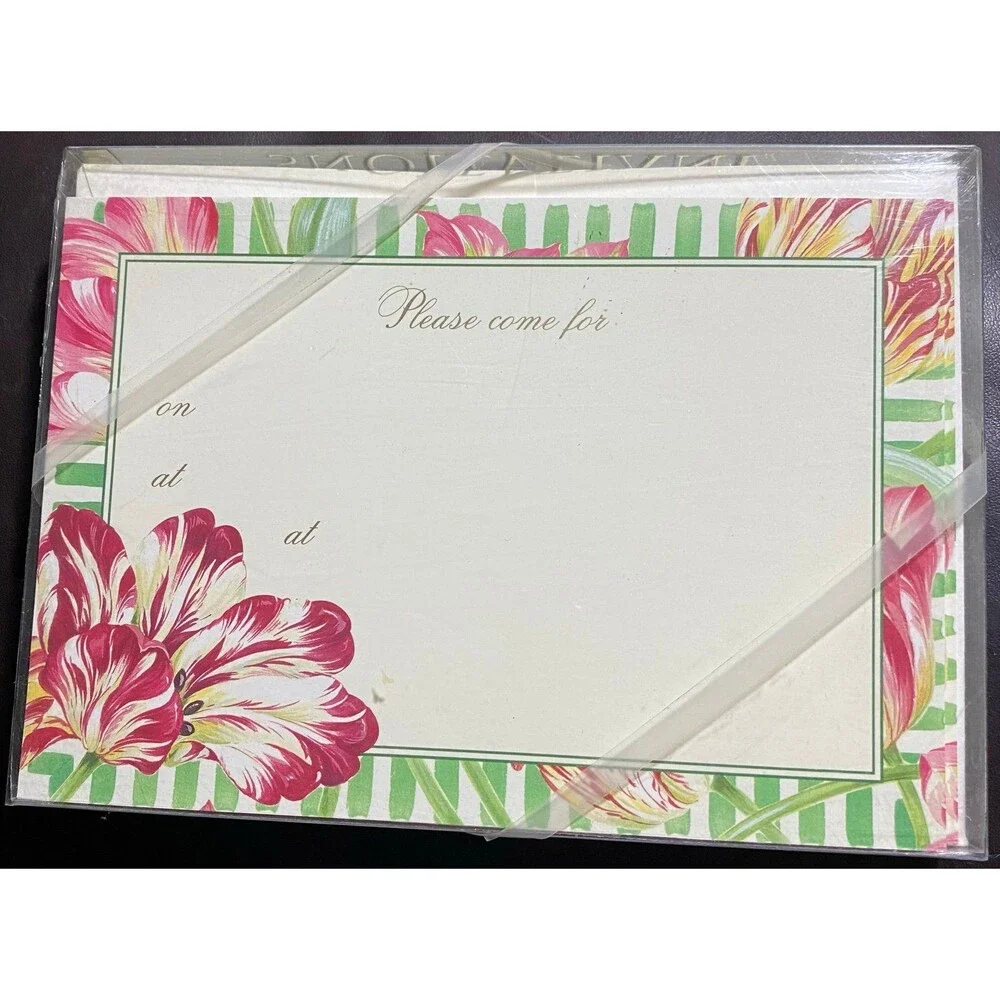 Invitations & Envelopes 2) boxes of 10 Parrot Tulips Red Design